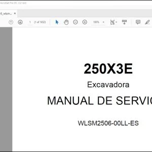 Linkbelt 250X3E Excavadora MANUAL DE SERVICIO WLSM2506-00LL-ES - PDF DOWNLOAD (Spanish)