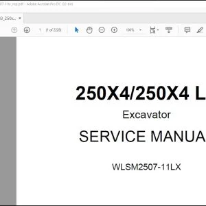 Linkbelt 250X4 250X4 LF Hydraulic Excavator Service Manual WLSM2507-11LX - PDF DOWNLOAD