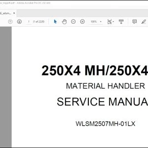 Linkbelt 250X4 MH 250X4 SL Material Handler Service Manual WLSM2507MH-01LX - PDF DOWNLOAD