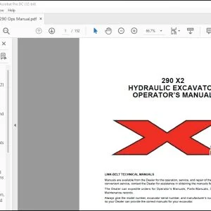 Linkbelt 290 X2 Hydraulic Excavator Operator's Manual 2103 - PDF DOWNLOAD