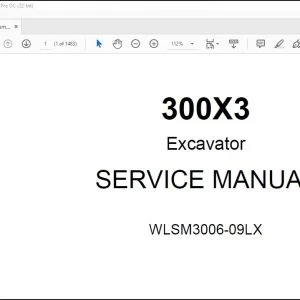 Linkbelt 300X3 Excavator Service Manual WLSM3006-09LX - PDF DOWNLOAD