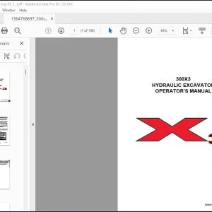 Linkbelt 300X3 Hydraulic Excavator Operator's Manual 300X3-OM-LXG-05 - PDF DOWNLOAD