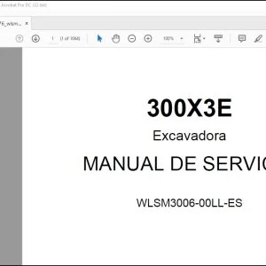 Linkbelt 300X3E Excavadora MANUAL DE SERVICIO WLSM3006-00LL-ES - PDF DOWNLOAD (Spanish)