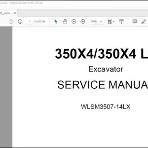 Linkbelt 350X4 350X4 LF Excavator Service Manual WLSM3507-14LX - PDF DOWNLOAD