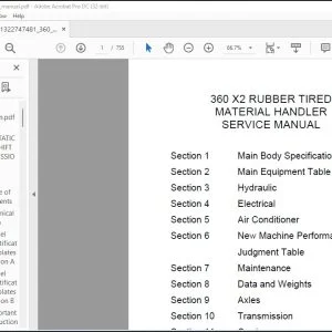 Linkbelt 360 X2 Rubber Tired Material Handler Service Manual - PDF DOWNLOAD