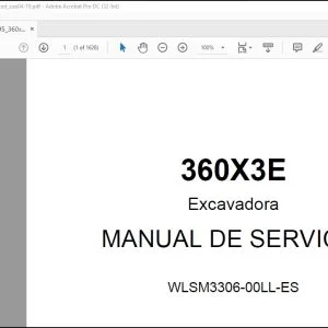 Linkbelt 360X3E Excavadora MANUAL DE SERVICIO WLSM3306-00LL-ES - PDF DOWNLOAD (Spanish)