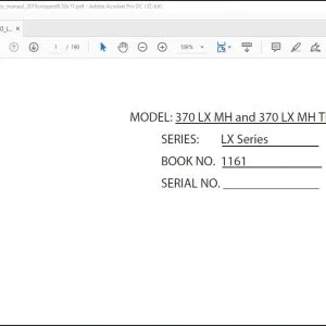 Linkbelt 370 LX MH & 370 LX MH Tier 3 Operator's Manual 1161 - PDF DOWNLOAD