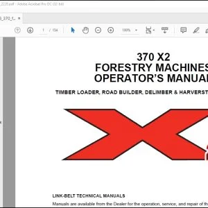 Linkbelt 370 X2 Forestry Machine Operator's Manual - PDF DOWNLOAD