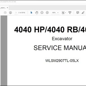 Linkbelt 4040 HP 4040 RB 4040 TL Excavator Service Manual WLSM2907TL-05LX - PDF DOWNLOAD
