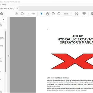 Linkbelt 460 X2 Hydraulic Excavator Operator's Manual 2109 - PDF DOWNLOAD