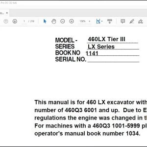 Linkbelt 460LX Tier III Excavator Operator's Manual 1141 - PDF DOWNLOAD