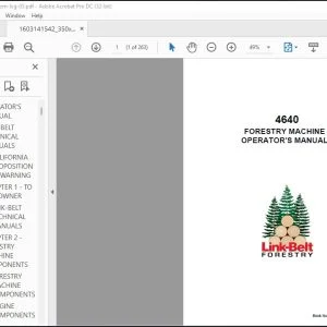 Linkbelt 4640 Forestry Machine Operator's Manual 350X4-TL-OM-LXG-05 - PDF DOWNLOAD