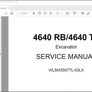 Linkbelt 4640 RB 4640 TL Excavator Service Manual WLSM3507TL-03LX - PDF DOWNLOAD
