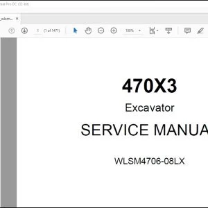 Linkbelt 470X3 Excavator Service Manual WLSM4706-08LX - PDF DOWNLOAD