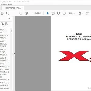 Linkbelt 470X3 Hydraulic Excavator Operator's Manual 470X3-OM-LXG-05 - PDF DOWNLOAD