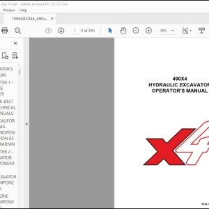 Linkbelt 490X4 Hydraulic Excavator Operator's Manual 490X4-OM-LXG-10 - PDF DOWNLOAD