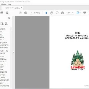 Linkbelt 5040 Forestry Machine Operator's Manual 370X4-TL-OM-LXG-05 - PDF DOWNLOAD