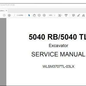Linkbelt 5040 RB 5040 TL Excavator Service Manual WLSM3707TL-03LX - PDF DOWNLOAD