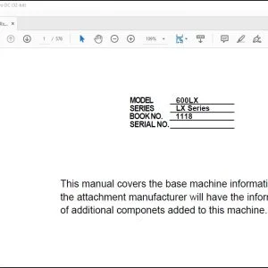 Linkbelt 600LX Excavators Service Manual 1118 - PDF DOWNLOAD
