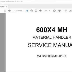 Linkbelt 600X4 MH Material Handler Service Manual WLSM6007MH-01LX - PDF DOWNLOAD