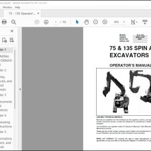 Linkbelt 75 & 135 Spin Ace Excavators Operator's Manual 1062 - PDF DOWNLOAD