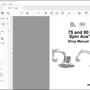 Linkbelt 75 & 80 Spin Ace Shop Manual 1111 - PDF DOWNLOAD