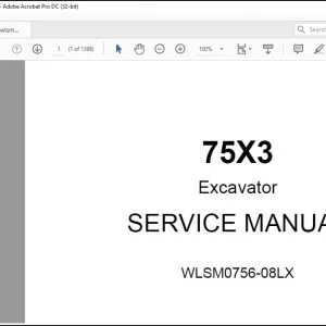 Linkbelt 75X3 Excavator Service Manual WLSM0756-08LX - PDF DOWNLOAD