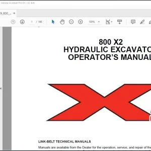 Linkbelt 800 X2 Hydraulic Excavator Operator's Manual 2111 - PDF DOWNLOAD
