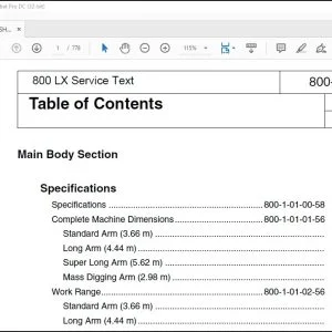 Linkbelt 800LX Tier III Excavator Shop Manual - PDF DOWNLOAD