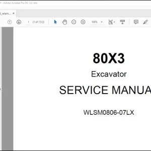 Linkbelt 80X3 Excavator Service Manual WLSM0806-07LX - PDF DOWNLOAD