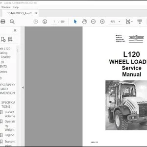 Linkbelt L120 Wheel Loader Service Manual 1122 - PDF DOWNLOAD