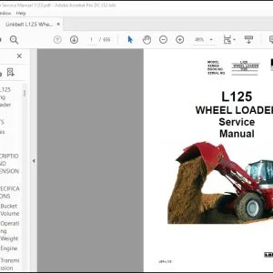 Linkbelt L125 Wheel Loader Service Manual 1123 - PDF DOWNLOAD