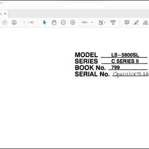 Linkbelt LS-5800SL C Series II Excavators Operators Manual 799 - PDF DOWNLOAD