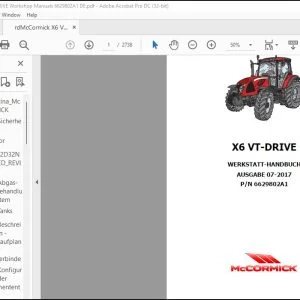 McCormick Tractor X6 VT-DRIVE WERKSTATT-HANDBUCH 6629802A1 - PDF DOWNLOAD