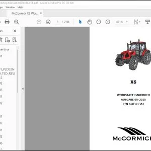 McCormick Tractor X6 WERKSTATT-HANDBUCH 6603613A1 - PDF DOWNLOAD