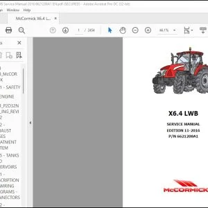 McCormick Tractor X6.4 LWB Service Manual 6621208A1 - PDF DOWNLOAD