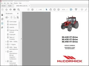 McCormick Tractor X6.420 VT-Drive X6.430 VT-Drive X6.440 VT-Drive Service Manual 6642520A3 - PDF DOWNLOAD
