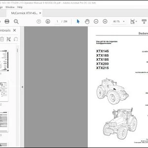 McCormick Tractor XTX145 XTX165 XTX185 XTX200 XTX215 Serien Bedienungsanleitung - PDF DOWNLOAD