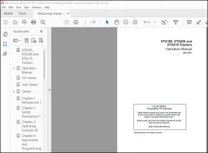 McCormick Tractor XTX185 XTX200 & XTX215 Tractors Operators Manual 9-6001 - PDF DOWNLOAD