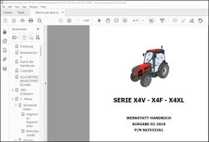 McCormick Tractors SERIE X4V X4F X4XL WERKSTATT-HANDBUCH 6635333A1 - PDF DOWNLOAD