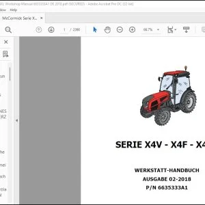 McCormick Tractors SERIE X4V X4F X4XL WERKSTATT-HANDBUCH 6635333A1 - PDF DOWNLOAD