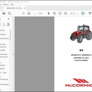 McCormick Tractors X4 WERKSTATT-HANDBUCH 6526598M3 - PDF DOWNLOAD