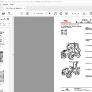 McCormick Tractors X4.060 X4.070 X4.080 Betriebs- und Wartungsanleitung - PDF DOWNLOAD