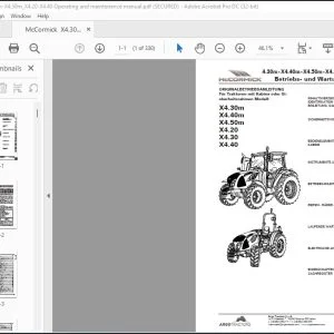 McCormick Tractors X4.30m X4.40m X4.50m X4.20 X4.30 X4.40 Betriebs- und Wartungsanleitung - PDF DOWNLOAD