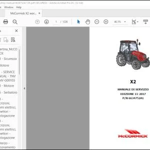 McCormick X2 Manuale Di Servizio 6634752A1 - PDF DOWNLOAD