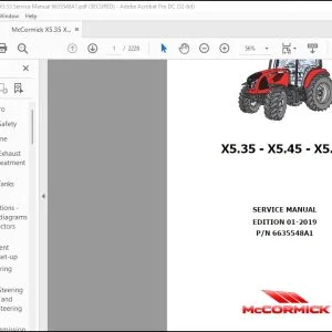 McCormick X5.35 - X5.45 - X5.55 Service Manual 6635548A1 - PDF DOWNLOAD