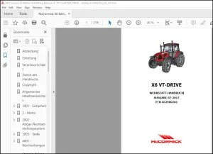 McCormick X6 VT-Drive WERKSTATT-HANDBUCH 6629802A1 - PDF DOWNLOAD