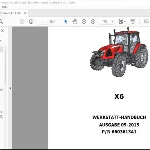 McCormick X6 WERKSTATT-HANDBUCH 6603613A1 - PDF DOWNLOAD