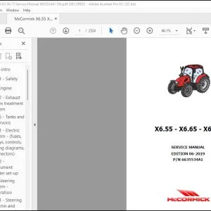 McCormick X6.55 X6.65 X6.75 Service Manual 6635534A1 - PDF DOWNLOAD