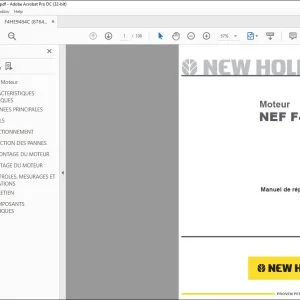New Holland Moteur NEF F4HE Manuel de réparation - PDF DOWNLOAD (French)